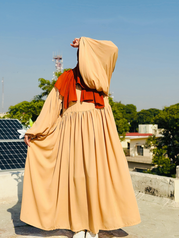 "Elegant Beige Abaya | Flowy Modest Dress" - Image 2