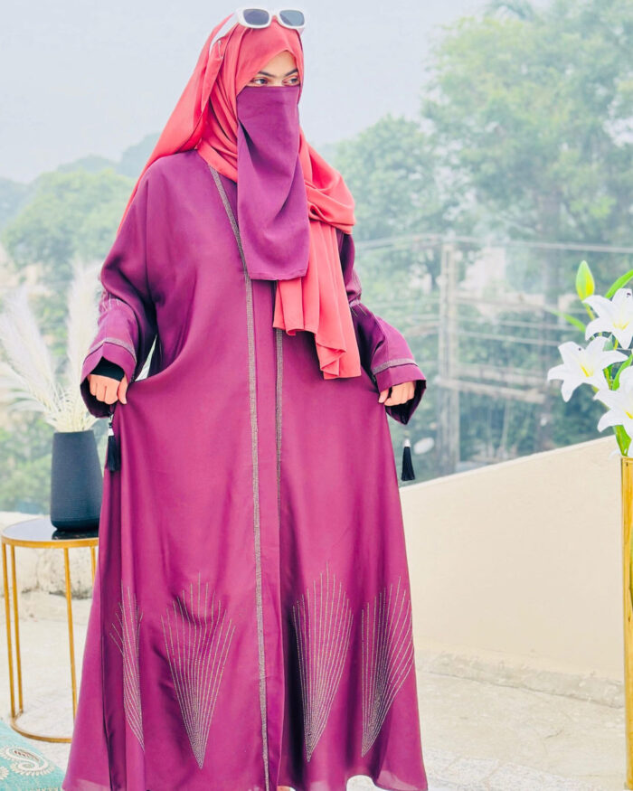 Plum Purple Abaya for Women | Modest Fashion by Libaas-e-Haya - Image 1