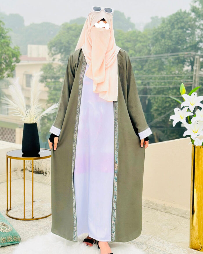 Sage Green Abaya for Women | Elegant Modest Wear by Libaas-e-Haya - Image 1
