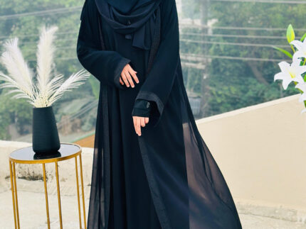 Elegant Black Abaya with Matching Niqab | Premium Modest Wear by Libas e Haya