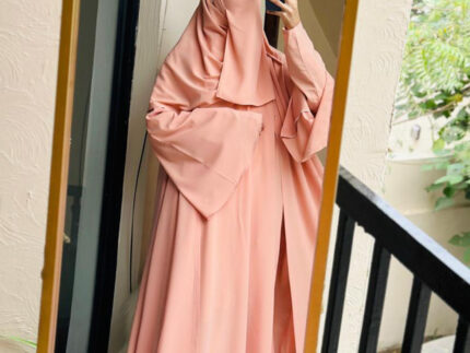 Peach Full Coverage Abaya with Matching Niqab | Modest Islamic Wear by Libaas e Haya
