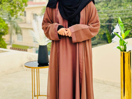 Brown Plain Abaya with Black Niqab | Modest Islamic Wear by Libas e Haya