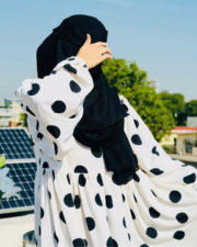 White Checkered Pattern Dress | Modest & Stylish Outfit