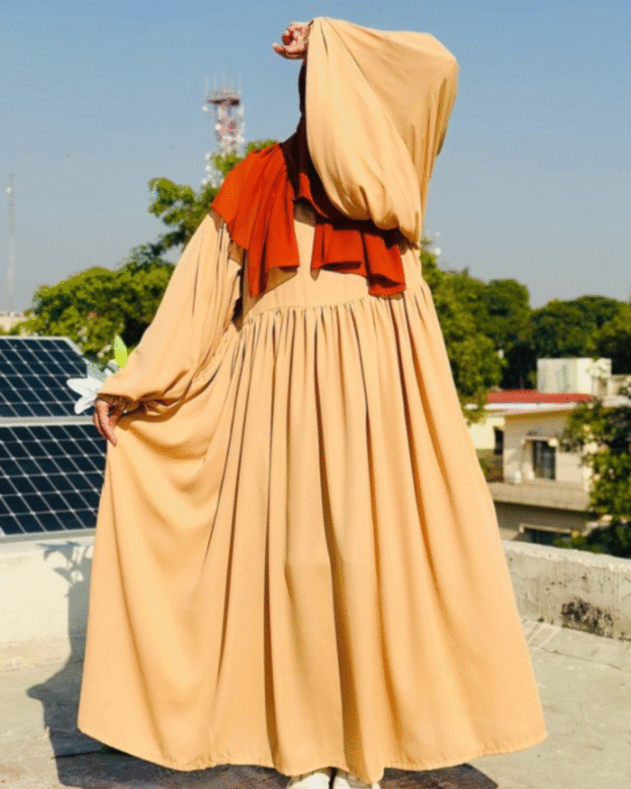 "Elegant Beige Abaya | Flowy Modest Dress" - Image 1