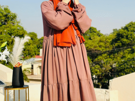 Dusty Rose Brown Abaya | Contemporary Modest Wear by Libaas-e-Haya