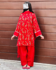 Crimson Red With dupatta