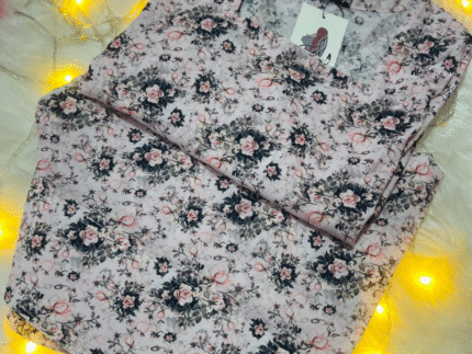 Dusty Pink with Black & Pink Floral Print