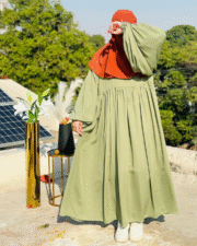 Olive Green Abaya | Timeless Modest Wear by Libaas-e-Haya