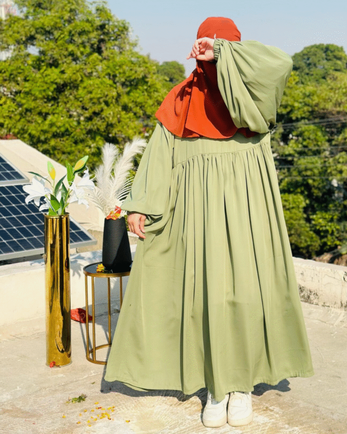 Olive Green Abaya | Timeless Modest Wear by Libaas-e-Haya - Image 1