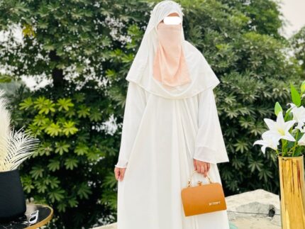 White Elegant Abaya | Premium Modest Wear Collection – Libaas-e-Haya