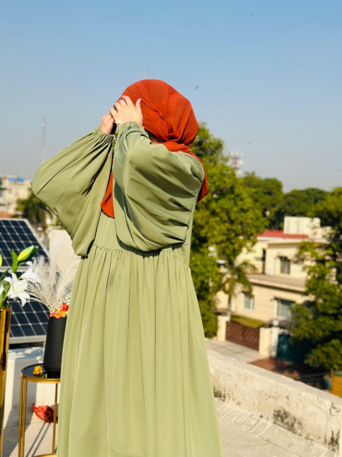 Olive Green Abaya | Timeless Modest Wear by Libaas-e-Haya - Image 3