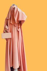 Peach Full Coverage Abaya with Matching Niqab | Modest Islamic Wear by Libaas e Haya - Image 3