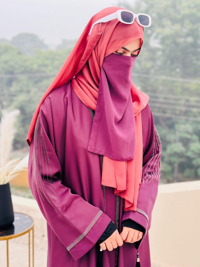 Plum Purple Abaya for Women | Modest Fashion by Libaas-e-Haya - Image 2