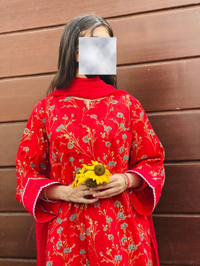 Crimson Red With dupatta - Image 3