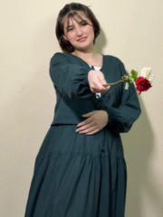 Dark Green Co-Ord Set for Women – Long Maxi Skirt with Tie-Front Shirt | Elegant Casual & Party Wear - Image 3