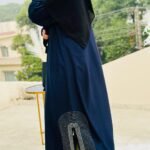Navy Blue Abaya with Stone Work Detailing | Elegant Modest Wear by Libaas e Haya