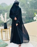Elegant Black Abaya with Matching Niqab | Premium Modest Wear by Libas e Haya