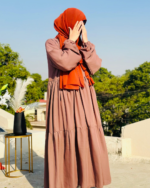 Dusty Rose Brown Abaya | Contemporary Modest Wear by Libaas-e-Haya
