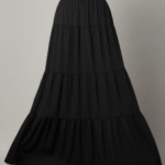 Classic Black Tiered Maxi Skirt – Elegant Flowing Modest Wear