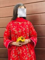 Crimson Red With dupatta - Image 3