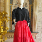 Black Shirt Red Skirt by Libas e Haya