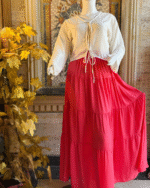 White Tie Shirt Red Skirt by Libas e Haya - Image 4