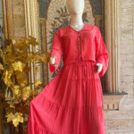 Coral Pink Tie Top Maxi Skirt Set