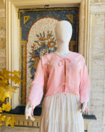 Pink Tie-Front Top Ivory Maxi Skirt Set - Image 2